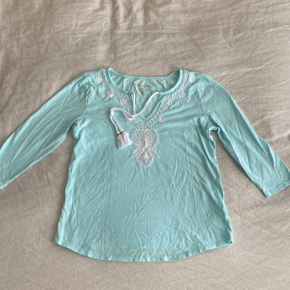 Lilly Pulitzer Holly Top in Pool Blue
